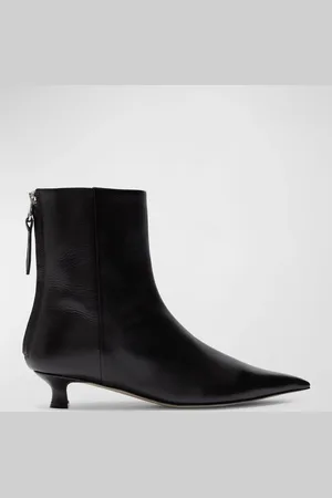 Aeyde Zoe Leather Kitten Ankle Booties