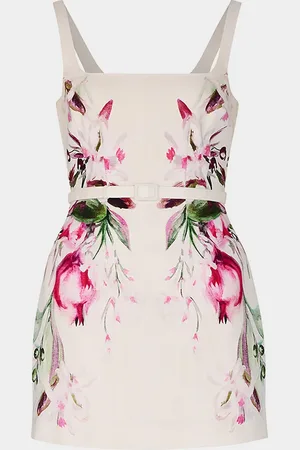 Nicholas Elissa Belted Floral-Print Mini Dress