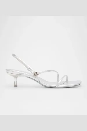 Simkhai Metallic Leather Strappy Kitten-Heel Slingback Sandals