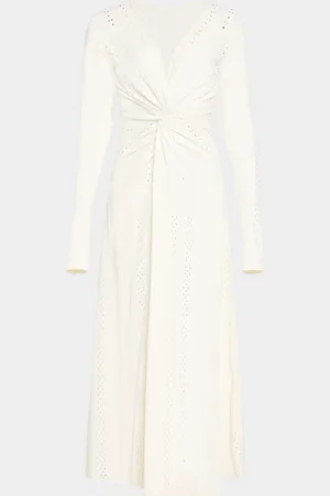 PRABAL GURUNG Twisted Long-Sleeve Midi Dress