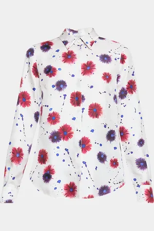 GABRIELA HEARST Henri Flower Splatter Paint-Print Silk Blouse