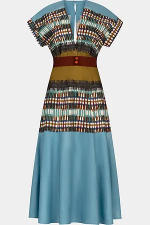 Silvia Tcherassi Sakura Short-Sleeve Midi Dress