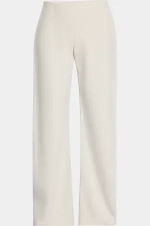 The Row Gala Silk-Linen Straight-Leg Pants