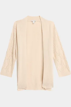 AUTUMN CASHMERE Cashmere Fancy-Stitch Open Cardigan