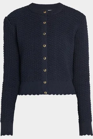ST. JOHN Re-Edition Slub Texture Knit Cardigan