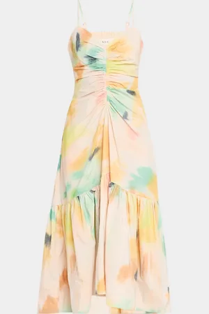 A.L.C. Lindsey Ruched Fit-And-Flare Midi Dress