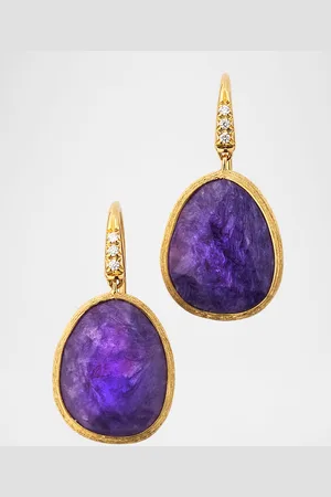 Marco Bicego Lunaria 18K Yellow Gold Charoite Earrings with