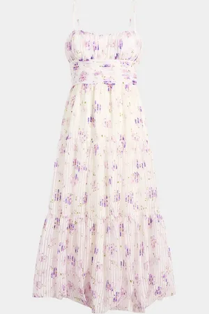 Cinq A Sept Joie Tossed Poppies Tiered Midi Dress