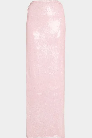 DRIES VAN NOTEN Ruched Sequin Maxi Skirt