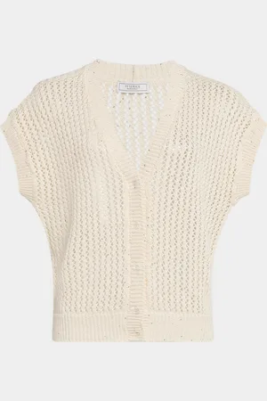 PESERICO SIGN Open-Knit Sequin Cardigan