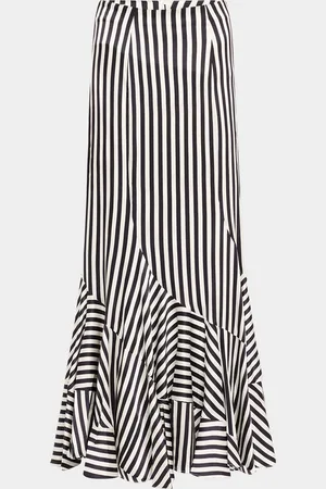 Silvia Tcherassi Florina Striped Ruffle Maxi Skirt