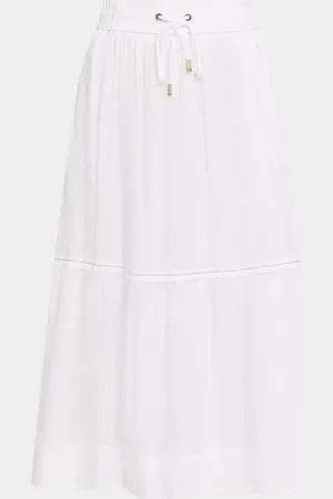 PESERICO SIGN Chain-Trim Cotton Midi Skirt