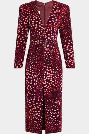 DRIES VAN NOTEN Dohana Spot Print Belted Midi Dress