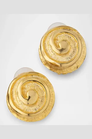 Kenneth Jay Lane Swirl Button Clip-On Earrings