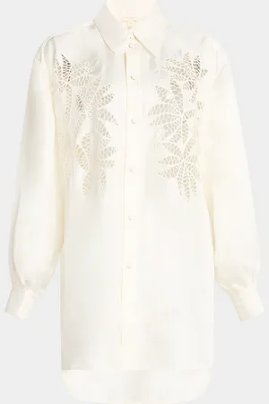Diotima Long Broderie Anglaise Cutout Oversized Shirt