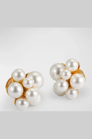 Kenneth Jay Lane Pearl Cluster Clip-On Earrings