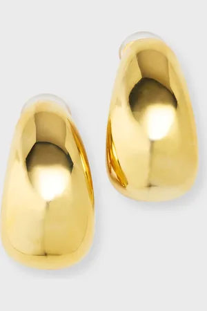 Kenneth Jay Lane Polished Long Tapered Clip-On Hoop Earrings