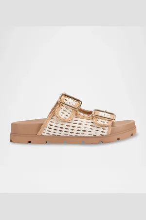 MARC FISHER Raffia Dual-Buckle Sporty Sandals