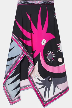 Puccini Stella-Print Asymmetric Maxi Skirt
