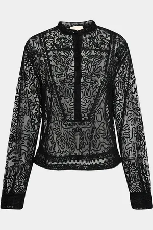 ULLA JOHNSON Esme Sheer Embroidered Blouse