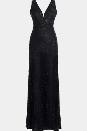 BCBG Max Azria Sequin-Embellished Cutout Gown
