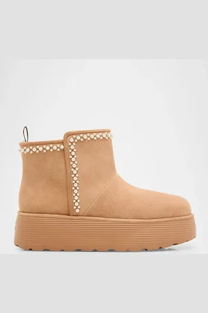 Stuart Weitzman Nellie Pearly Suede Flatform Winter Booties