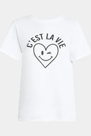 Cinq A Sept Cest La Vie Smiley Crewneck Tee