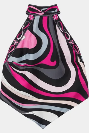 Emilio Pucci Marmo-Print Scarf Halter Top