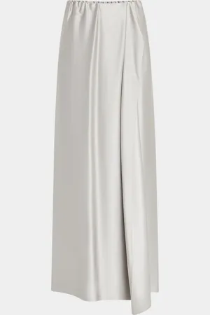 Giorgio Armani Double Silk Satin Maxi Wrap Skirt