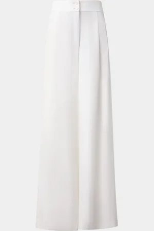 AKRIS Florence Pleated Linen Wide-Leg Pants