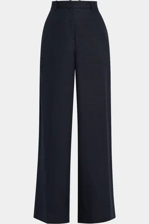 Argent Park Wide-Leg Basketweave Linen Trousers