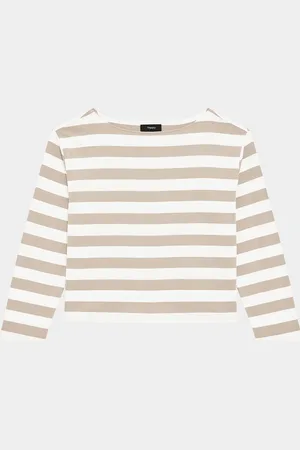 THEORY Stripe Boat-Neck Tee