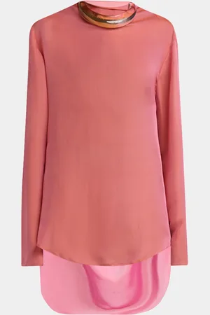 Giorgio Armani Iridescent Chiffon Cowl Backless Tunic