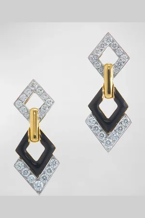 David Webb Diamond Double Drop Earrings