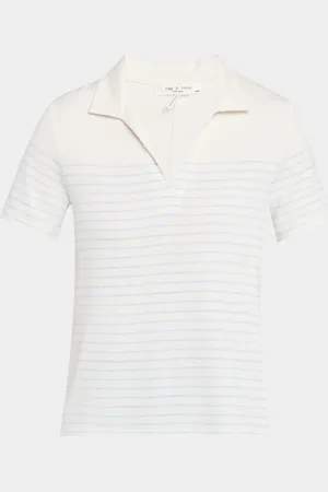 RAG&BONE Stripe Short-Sleeve Polo Top