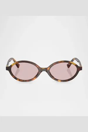 Miu Miu Logo Acetate Oval Sunglasses