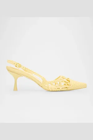 Simkhai Dylan Open-Weave Leather Slingback Pumps