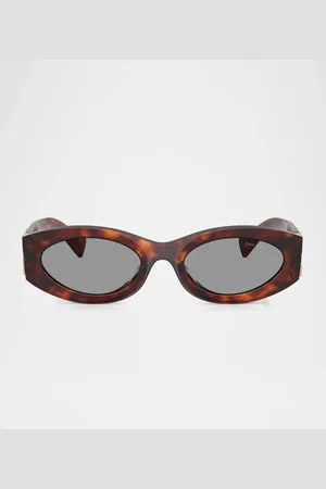 Miu Miu Logo Oval Acetate Sunglasses