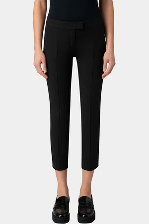 AKRIS Frankie Straight-Leg Cotton-Stretch Cropped Pants