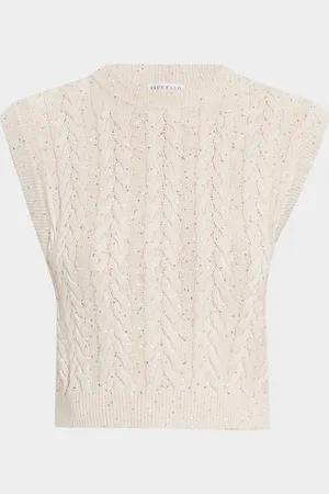 Brunello Cucinelli Fitted Diamante Cotton Tank