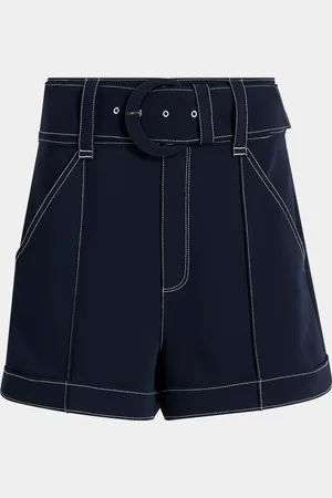 Cinq A Sept Aldi Belted Topstitch Shorts