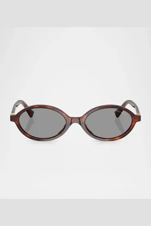 Miu Miu Logo Acetate Oval Sunglasses