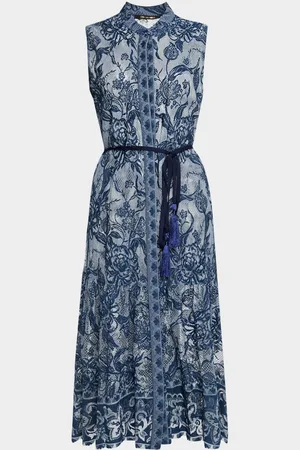 Kobi Halperin Brien Sleeveless Floral Lace Midi Dress