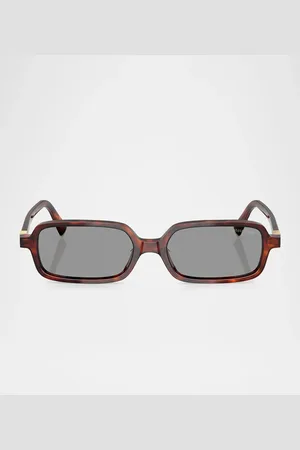 Miu Miu Logo Acetate Rectangle Sunglasses