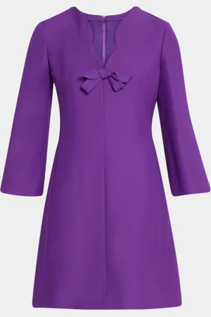 VALENTINO GARAVANI Scalloped-Neck Bow Mini Dress