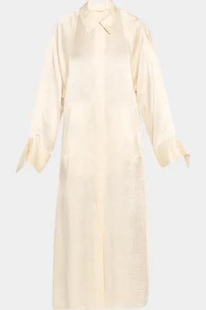 Jason Wu Raglan Sleeve Crinkled Satin Trench Coat