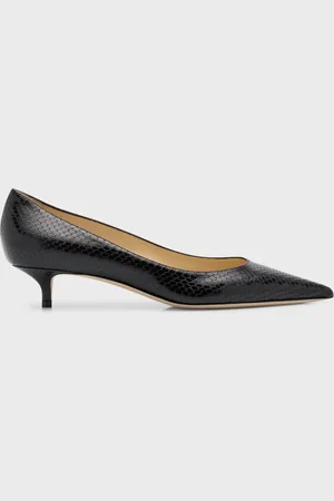 Jimmy Choo Amelia Snake Printed Kitten-Heel Pumps