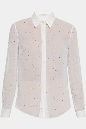 GABRIELA HEARST Henri Speckled Silk Button-Down Blouse