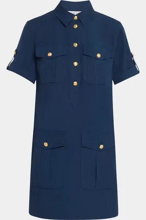 VERONICA BEARD Lucca Short-Sleeve Cotton Shirtdress