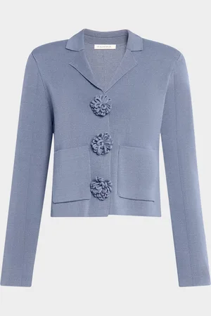 By Malene Birger Rosa Cropped Floral Applique Cardigan